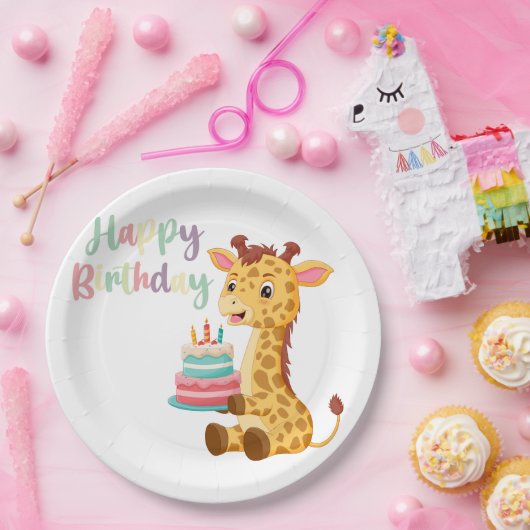 Kinder glücklich zum Geburtstag Pappteller (Party)