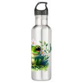 Kinder glücklichen grünen Frosch Edelstahlflasche (Vorderseite)