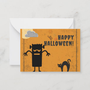 Kinder glückliches Halloween-Spooky-Monster Mitteilungskarte