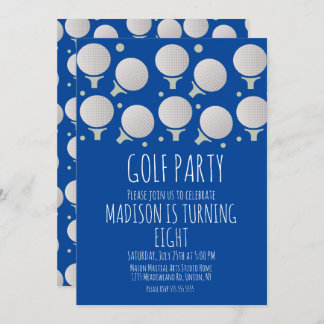 Kinder Golf Balls Geburtstagsparty Grüne Einladung