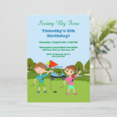 Kinder Golf Putt Putt Geburtstag Einladung (Stehend Vorderseite)