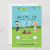 Kinder Golf Thema Geburtstagsparty Foto Einladung (Vorderseite)