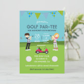 Kinder Golf Thema Geburtstagsparty Foto Einladung (Stehend Vorderseite)
