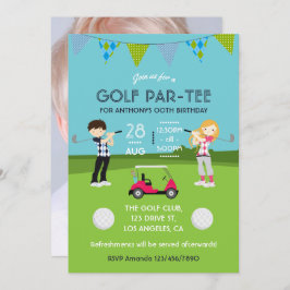 Kinder Golf Thema Geburtstagsparty Foto Einladung