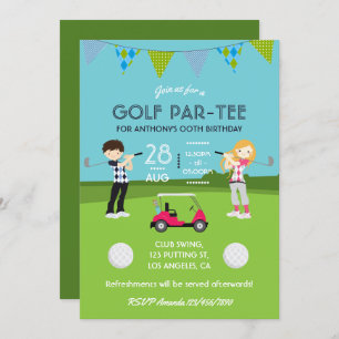 Kinder Golf Thema Geburtstagsparty individuell ang Einladung