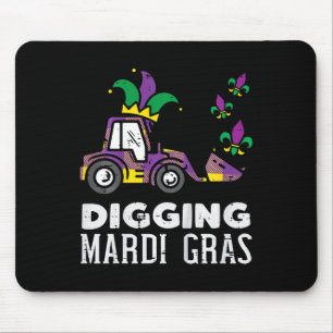 Kinder graben Mardi Gras Bulldozer LKW Niedliche J Mousepad