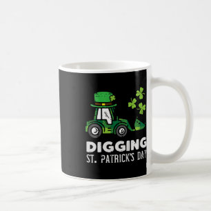 Kinder graben St. Patricks Day LKW Bulldozer Klein Kaffeetasse