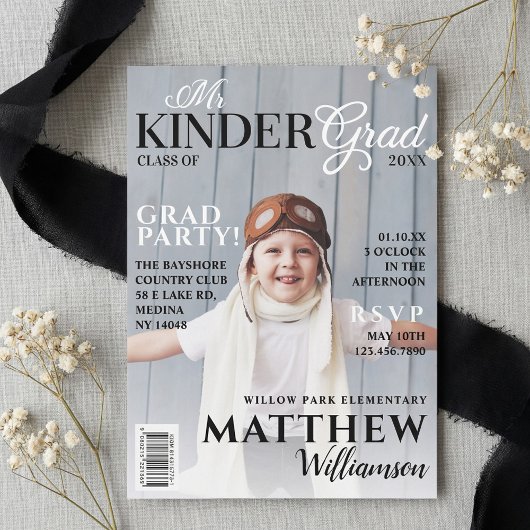 Kinder Grad Black Foto Magazine Cover Einladung