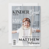 Kinder Grad Black Foto Magazine Cover Einladung (Vorderseite)