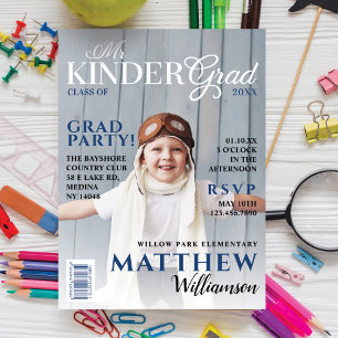 Kinder Grad Blue Foto Magazine Cover Einladung