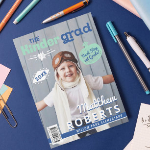 Kinder Grad Fun Kindergarten Foto Magazine Cover Ankündigung