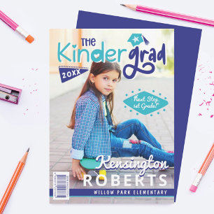 Kinder Grad Fun Kindergarten Foto Magazine Cover Ankündigung