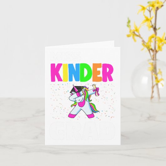 Kinder Grad Kindergarten Abschluss Unicorn Karte (Gelbe Blume)