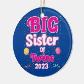Kinder Große Schwester der Zwillinge 2023 Schwange Keramik Ornament (Links)