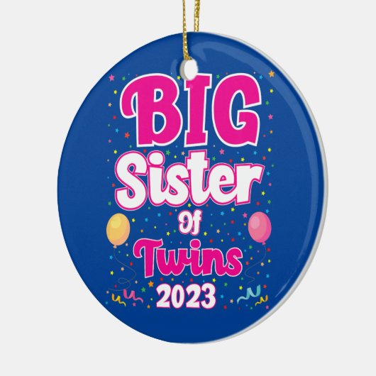 Kinder Große Schwester der Zwillinge 2023 Schwange Keramik Ornament (Links)