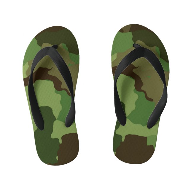 Kinder Grüne Camouflage Flip Flops Kinderbadesandalen (Fußbett)