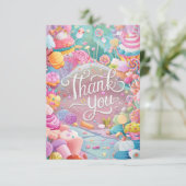 Kinder Grußkerzen Candyland danke Karte (Stehend Vorderseite)