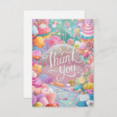 Kinder Grußkerzen Candyland danke Karte (Vorne/Hinten)