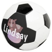 Kinder Guinea Pig Monogramm Name Fußball Ball (Dreiviertel)