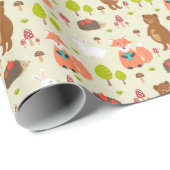 Kinder Guten Morgen Waldtiere Fox Bären Bunny Bunn Geschenkpapier (Rolleneckpunkt)