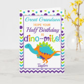 Kinder Hälfte Geburtstag 6 Monat Dinosaurier Dino- Karte (Gelbe Blume)