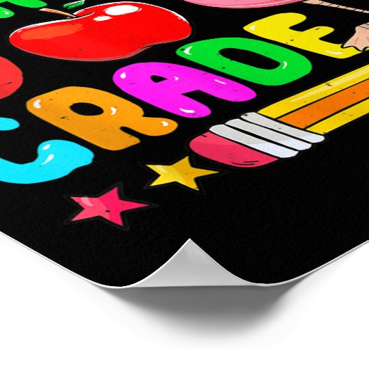 Kinder Hallo 8 Grad Flamingo Zurück zur Schule ers Poster (Ecke)