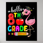 Kinder Hallo 8 Grad Flamingo Zurück zur Schule ers Poster (Vorne)