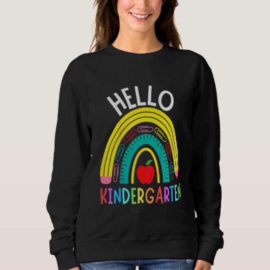 Kinder Hallo Kindergarten Coole Formen Regenbogen Sweatshirt (Vorderseite)