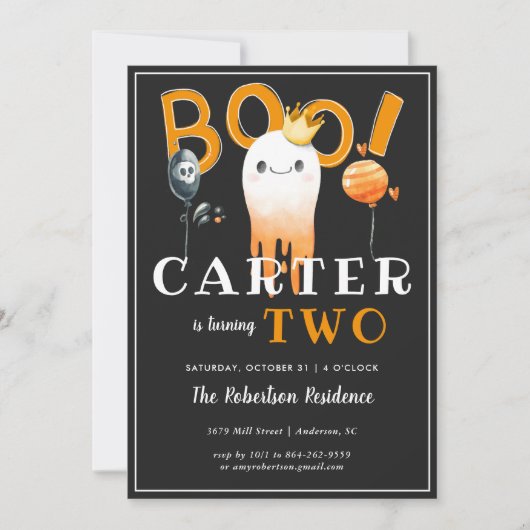 Kinder-Halloween-Geburtstags-Einladung (Vorderseite)