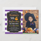 Kinder Halloween Geburtstagskostüm Party Foto Einladung (Vorderseite)