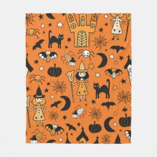 Kinder Halloween Hintergrund. Nahtloses Vintages P Fleecedecke