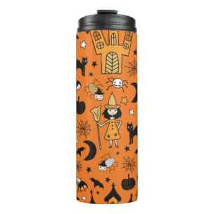 Kinder Halloween Hintergrund. Nahtloses Vintages P Thermosbecher