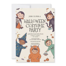 Kinder-Halloween-Kostüm-Party-Einladung
