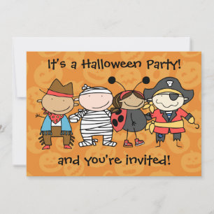 Kinder-Halloween-Kostüm-Party-Einladung Einladung
