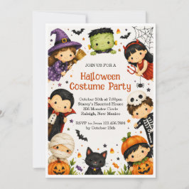 Kinder-Halloween-Kostüm-Party-Einladung Einladung