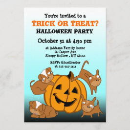 Kinder Halloween-Party Einladung Welpe