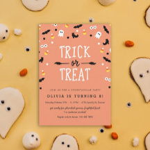 Kinder Halloween Party Einladungen Orange