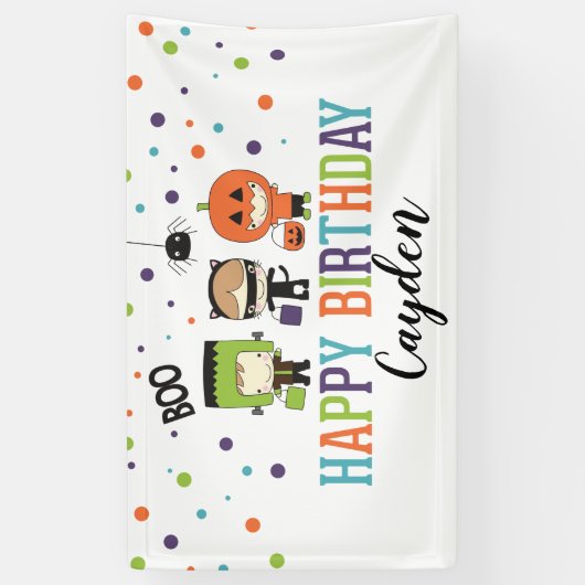 Kinder Halloween Party farbenfroh Banner (Vertikal)