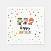 Kinder Halloween Party farbenfroh Serviette (Vorderseite)