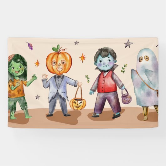 Kinder Halloween-Party, Halloween-Party Wohngestal Banner (Horizontal)