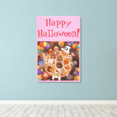 Kinder-Halloween-Party Leinwanddruck (Insitu (Holzboden))