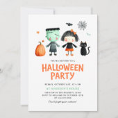 Kinder Halloween-Party Niedlich Einladung (Vorderseite)