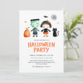 Kinder Halloween-Party Niedlich Einladung (Stehend Vorderseite)