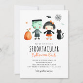 Kinder Halloween-Party Niedliche Kinder Einladung (Vorderseite)