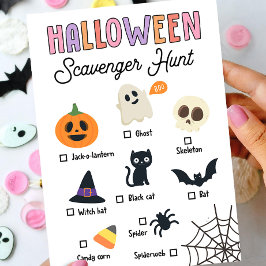 Kinder Halloween Scavenger Jagdkarte Einladung