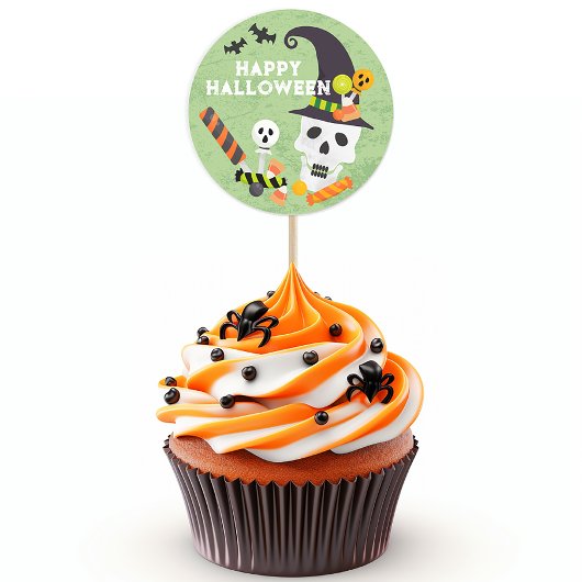 Kinder Halloween Skull & Candy Favor Sticker