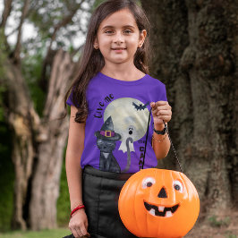 Kinder Halloween Top Hexen Schwarzkatze Kinder