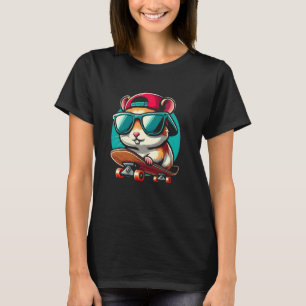 Kinder Hamster Auf Einem Skateboard Skater Jungen T-Shirt
