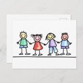 Kinder Hand Postkarte (Vorne/Hinten)