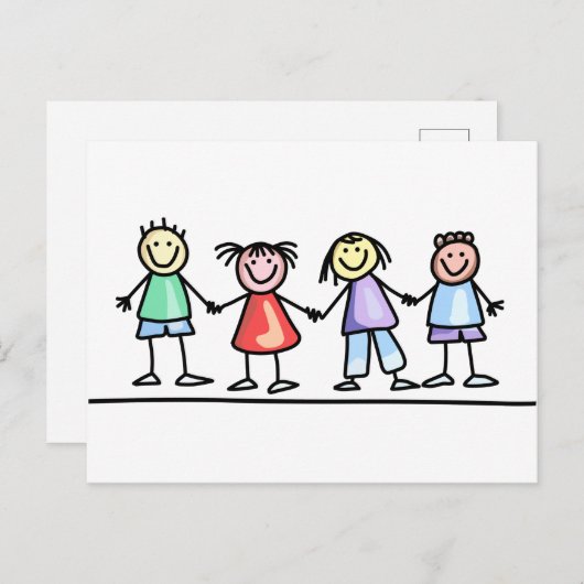 Kinder Hand Postkarte (Vorne/Hinten)